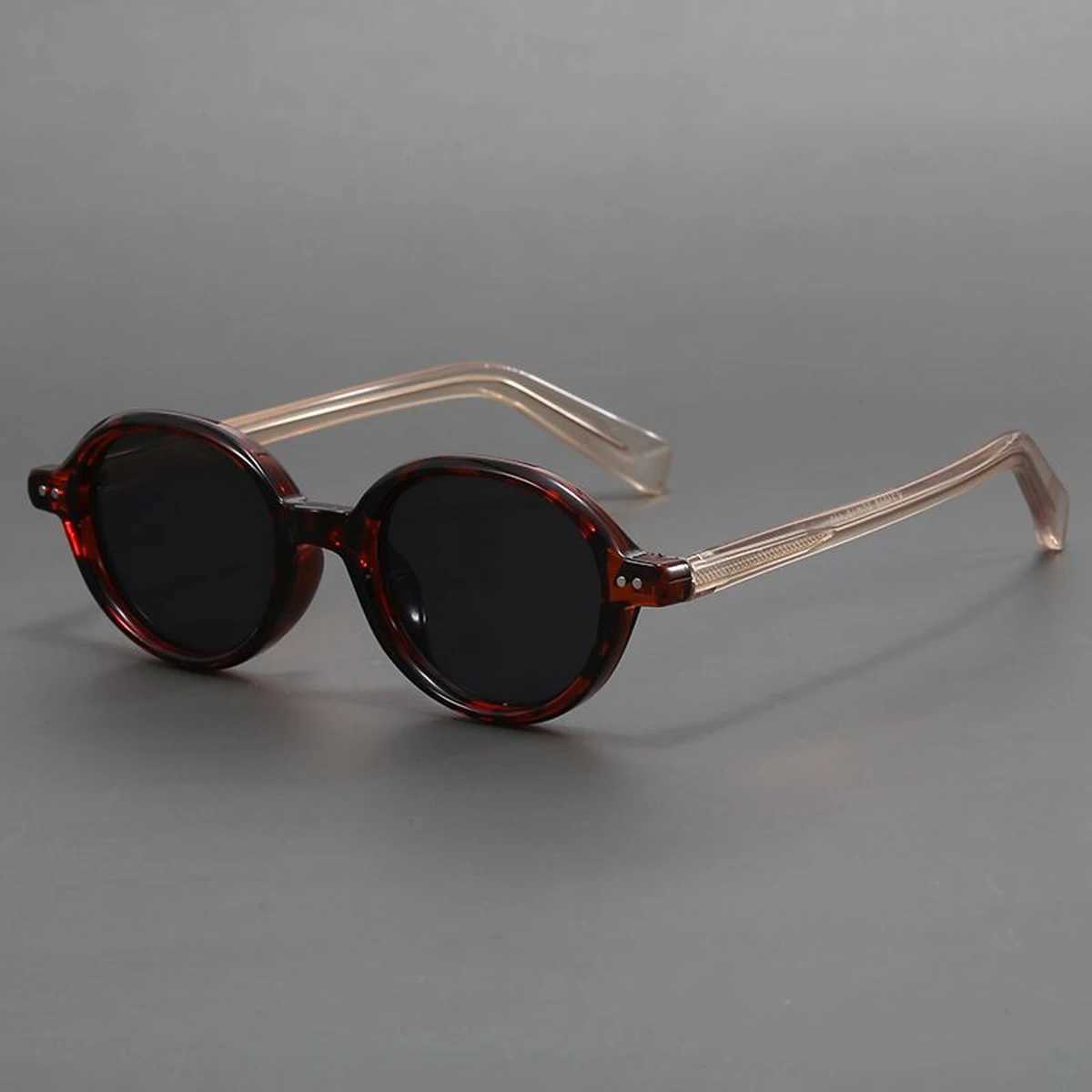 Acetate Small Round Sunglasses Polarized Mens Japanese Unisex Oval Sunglasses Women Retro TR90 Acetate MenXJ250306