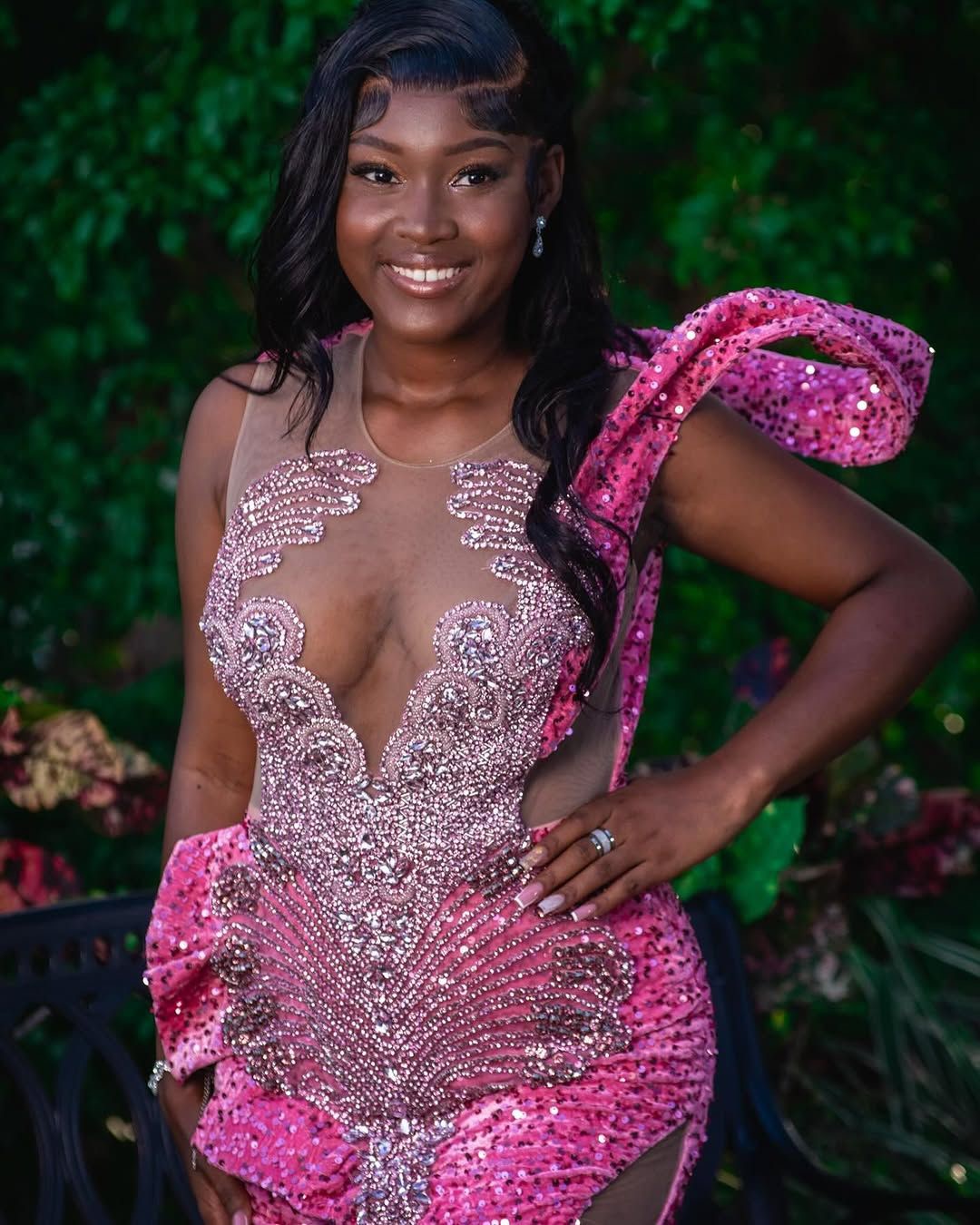 Mermaid Pink Prom Dresses 2025 Crystals Beaded Stylish Sequined Evening Formal Party Second Birthday Engagement Gowns Plus Size Dress For Special Occa