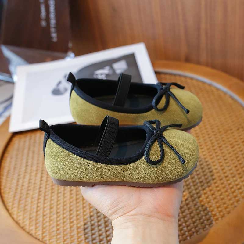Unishuni Child Mary Jane Shoes Girls Velvet Ballet Flats with Elastic Band Kids Round Toe Casual Shoes 4-10Y Spring Autumn ShoesT250306