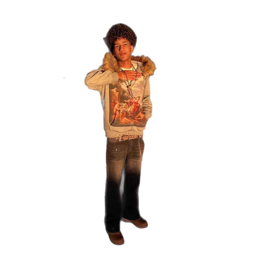 Y2K American style Harajuku printed pattern long sleeved top, stylish jacket, loose and high-quality hooded sweatshirt