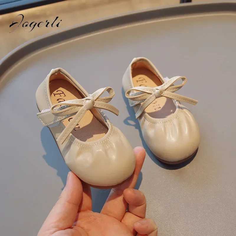 Girls PU Shoes Small 2024 Spring Autumn New Loafer Slip-On Childrens Kids School Student Princess Size 21-30T250306