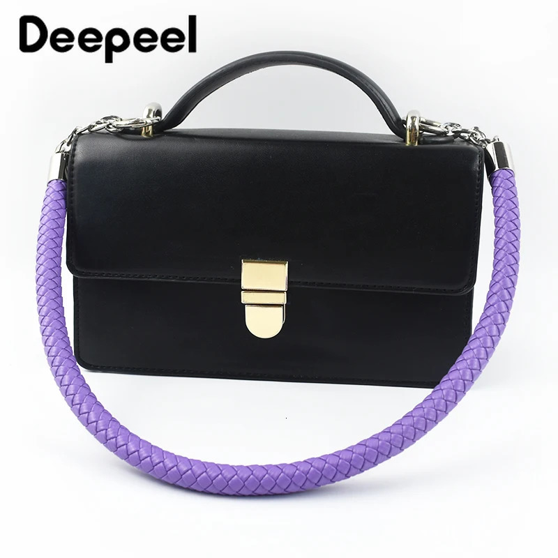 2Pcs 30-60cm Womens Bags Strap Weave Leather Rope Handles Handbag Shoulder Straps DIY Handmade Replace Chain Bag Accessories 250228