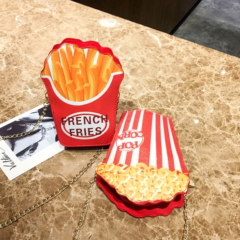 Women Fashion Small Crossbody Bags Autumn Winter Shoulder Bag Cute French Fries Shape Ladies Phone Pouch Purse 250306