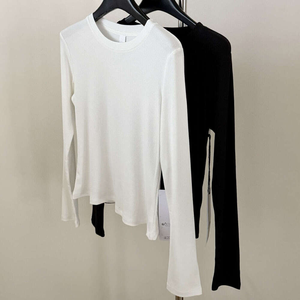 Early Spring New Modal Knitted Round Neck Threaded Base Top Slim Fit And Slimming Long Sleeved T-Shirt