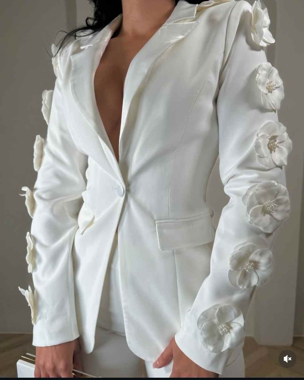 Formal Mother Suits Peaked Lapel Appliques Handmade Flowers Women Business Blazer 2 Piece Set Jacket Pants Work Wear Ladies Suit Customized