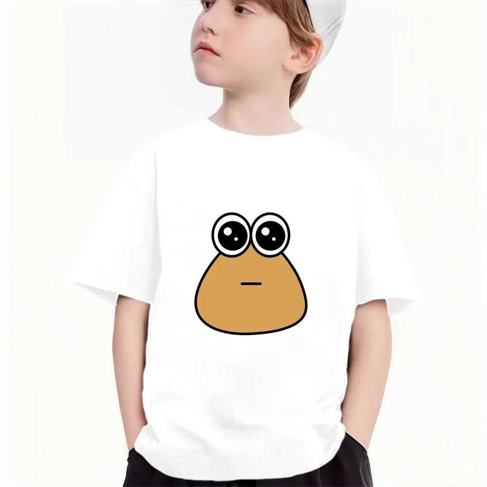 Children TShirt Affordable Soft Cute Fashion for Kids POU Cartoon Print Casual Fit Versatile Gift for Boy Girl Korean Style TeeT250306