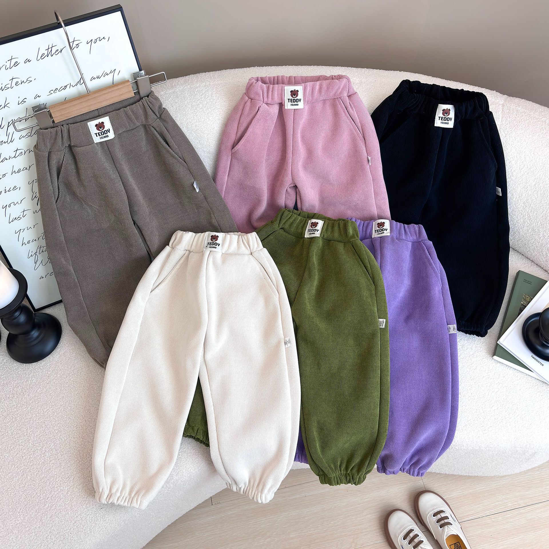 Ddmyshoesvip Spring Korean Edition Sports Middle Large Boys Outerwear Veet Girls Soft And Skin Friendly Children Pants