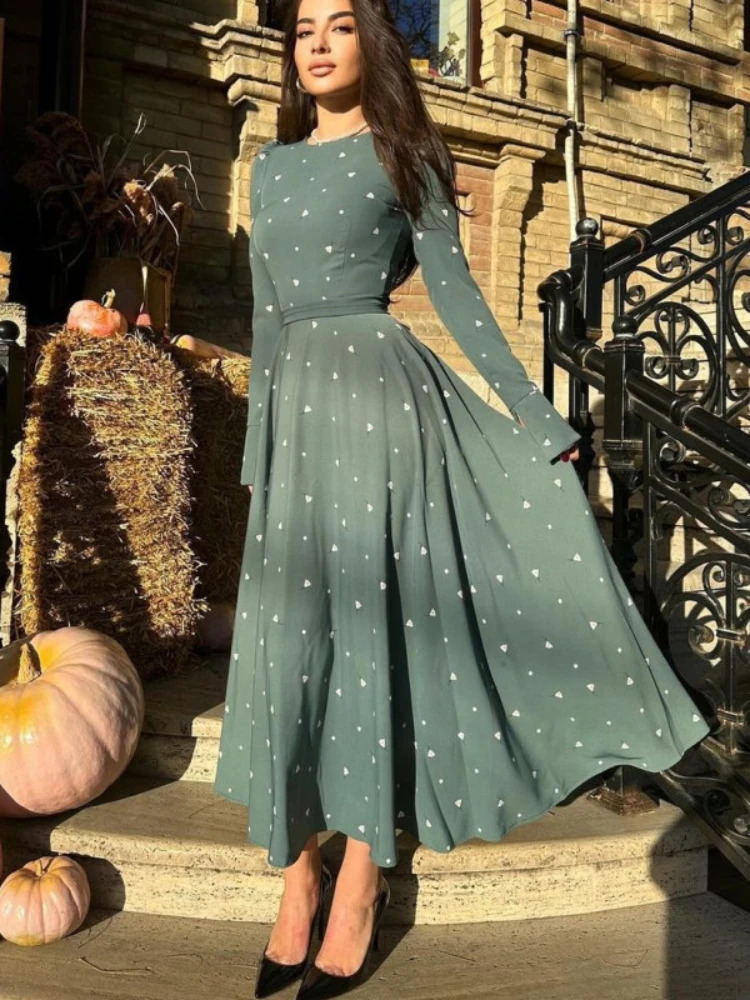 Eid Muslim Dress for Women Abaya Morocco Party Dresses Ramadan Lace-up Abayas Print Vestidos Largos Islam Dubai Arab Long 250305