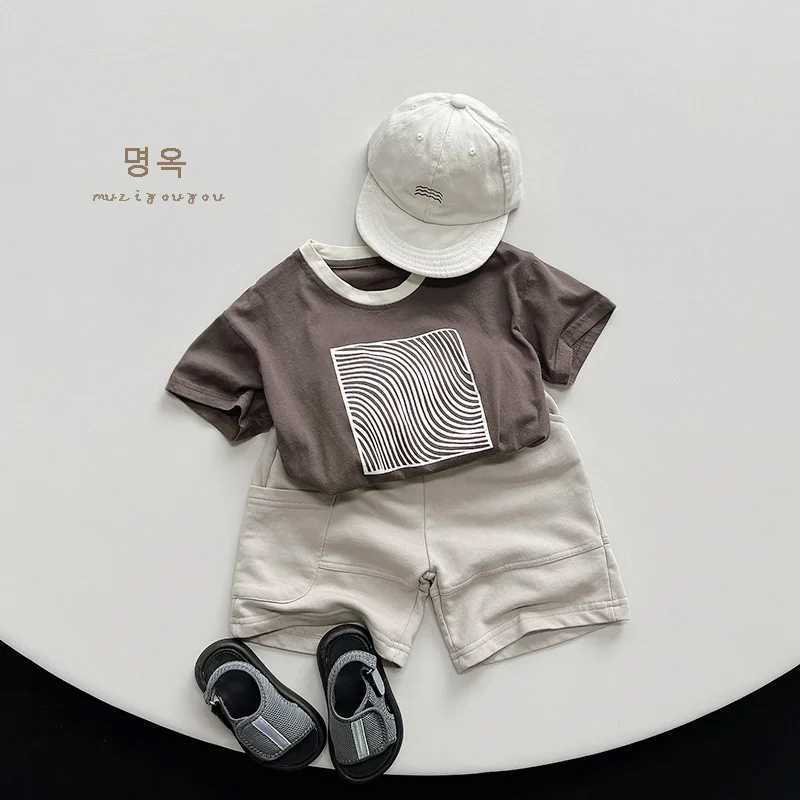 Personalized Printing ~ Summer Boy Short Sleeve T-shirt Korean Cotton Printed Girl Baby Childrens Day Top Fashion Childrens ClT250306