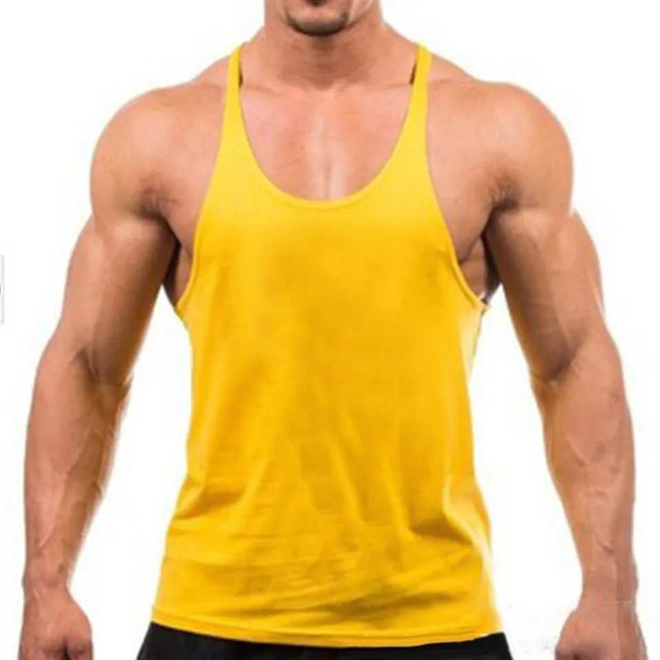 Brand New Plain Tank Top Men Bodybuilding Singlet Gyms Stringer Sleeveless Shirt Blank Fitness Clothing Sportwear Muscle VestT250318