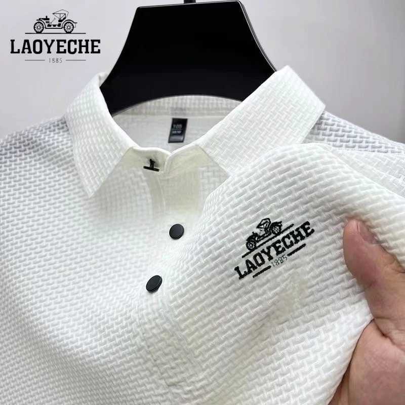 High End Embroidery LAOYECHE Silk Cool Short Sleeved Polo Shirt Summer Korean Fashion Casual Soft and Comfortable T-shirt Top X250306