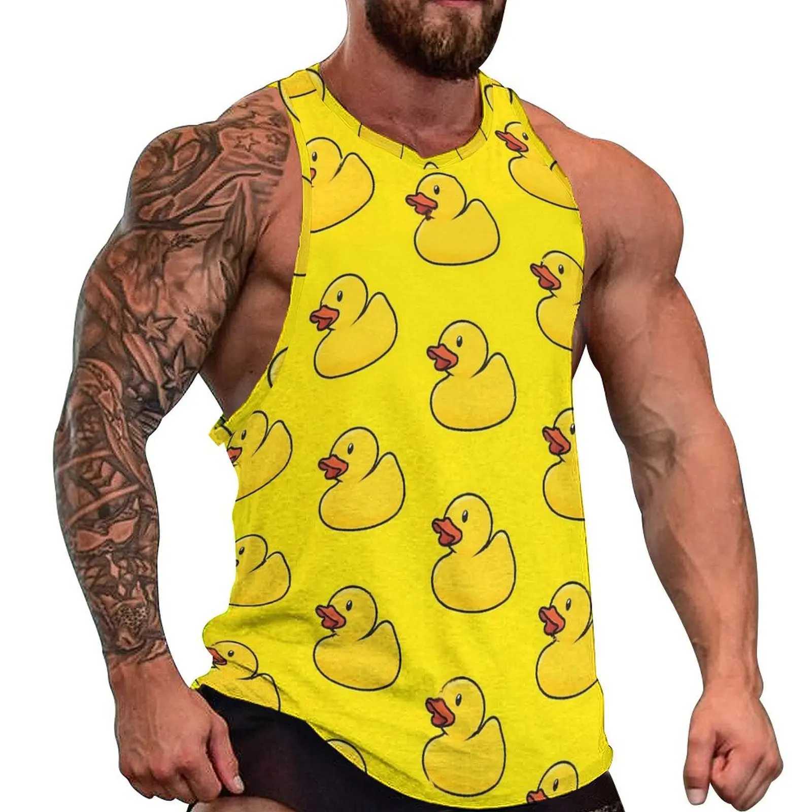 Funny Duck 3D Print Tank Tops Mens Fashion Streetwear Vest Oversized Sleeveless Tank Top Bodybuilding Fitness Gym Man ClothingT250318