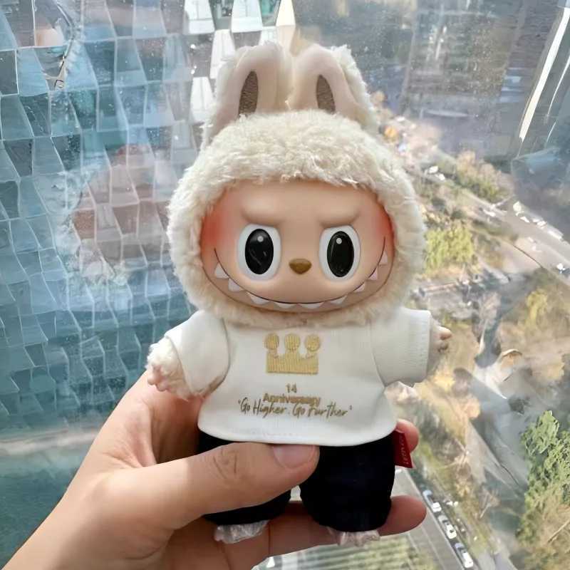 High Quality 1 1 Replica Labubu Mokoko Christmas 14th Anniversary Labubu handmade Change Red Bow Cute Fairy Doll Toy Xmas GiftsT250306