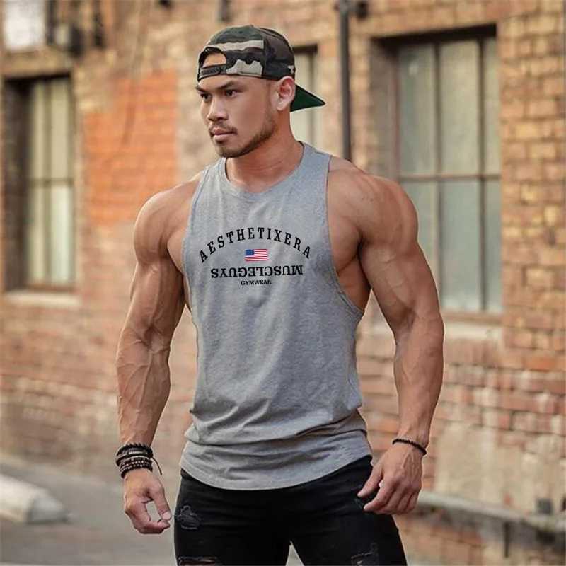Muscleguys Men Tank Tops sleeveless Shirts Gym Fitness Bodybuilding Workout Singlet Sling Vest Male Summer Brand ClothingT250318