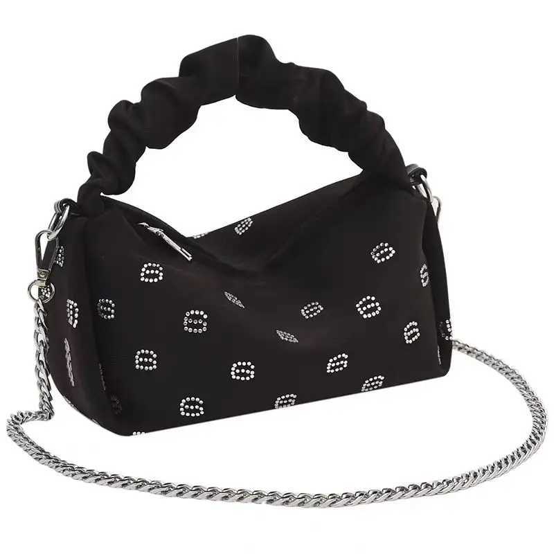 Brand Designer Rhinestone Handbag Wang Fashion Womens Tote Shoulder Chain Crossbody Bag Wallet New Y250306