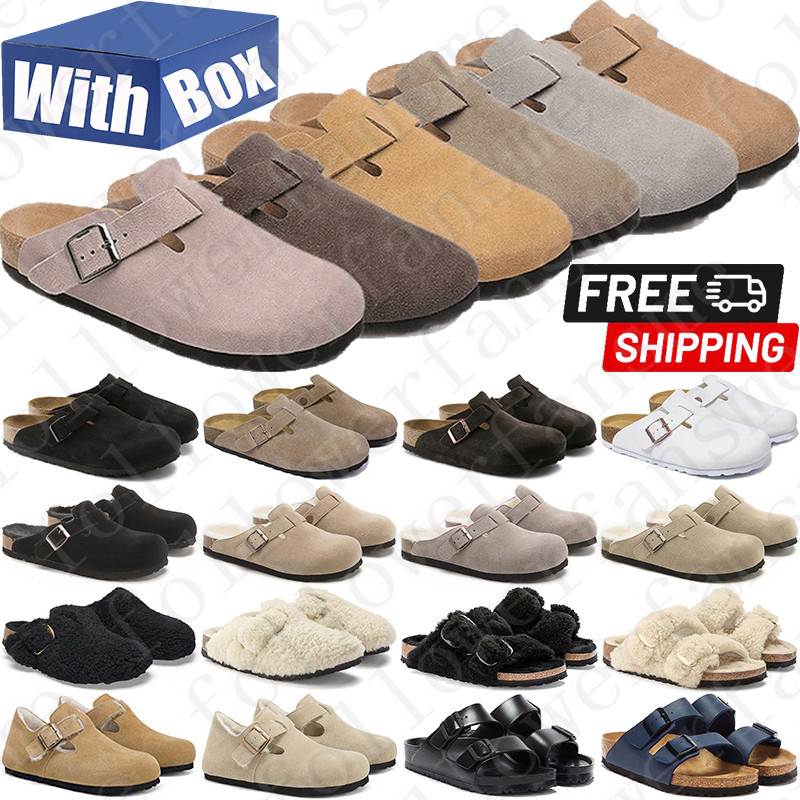 Free Shipping With Box Designer birkentocks clogs sandals heels Shoes slides sandal Boston Arizona slippers sliders for mens womens men sandale platform