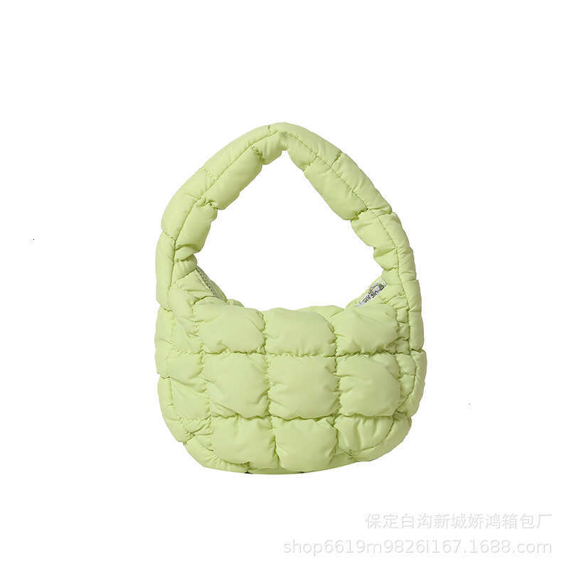 Korean Pleated Grid Cloud Armpit Bag New Down And Cotton Jacket Stylish Mini Handbag