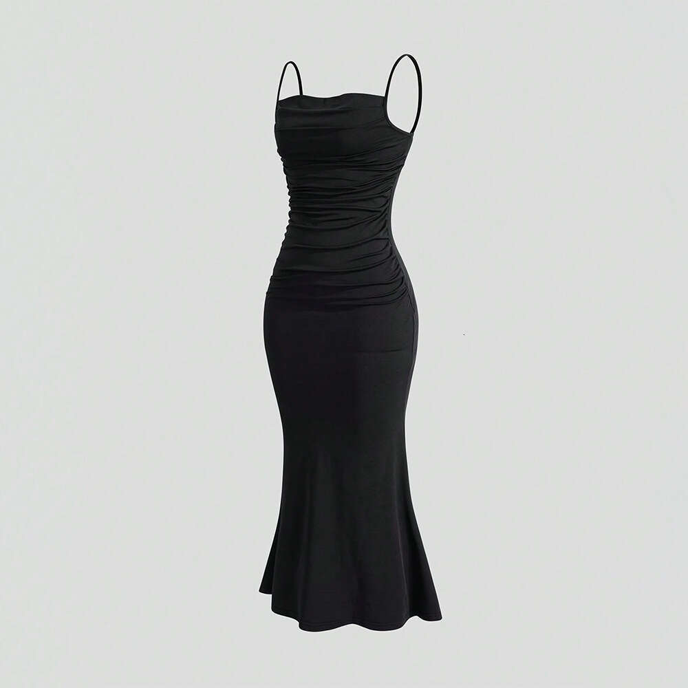 Sexy Style Collarless Dress, Spring New High Waisted Lace Up Suspender, Buttocks Wrapped Long Skirt For Women KLMY