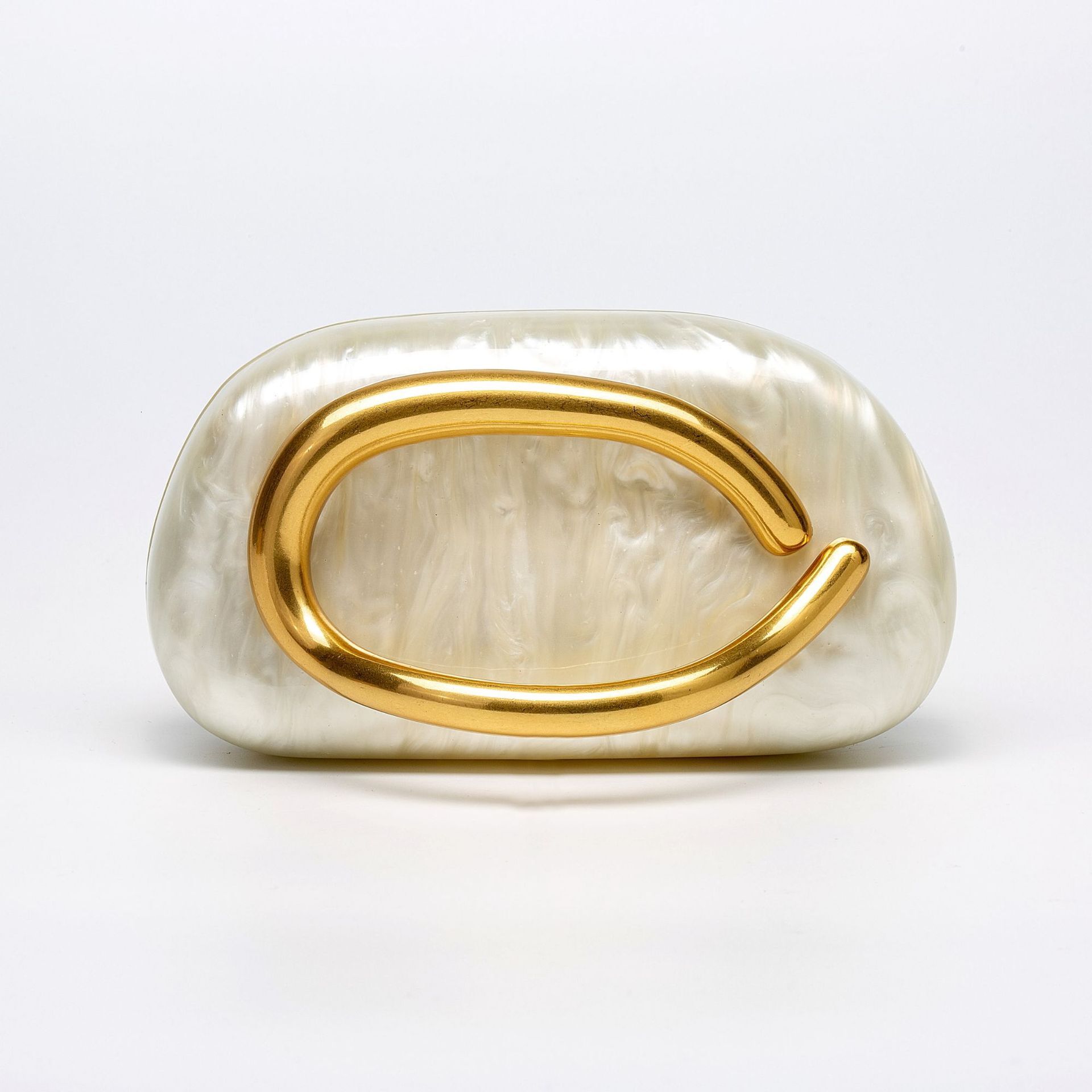 2025 Women's New Single Shoulder Diagonal Span Shaped Shell Bag, Vintage lucite evening bag