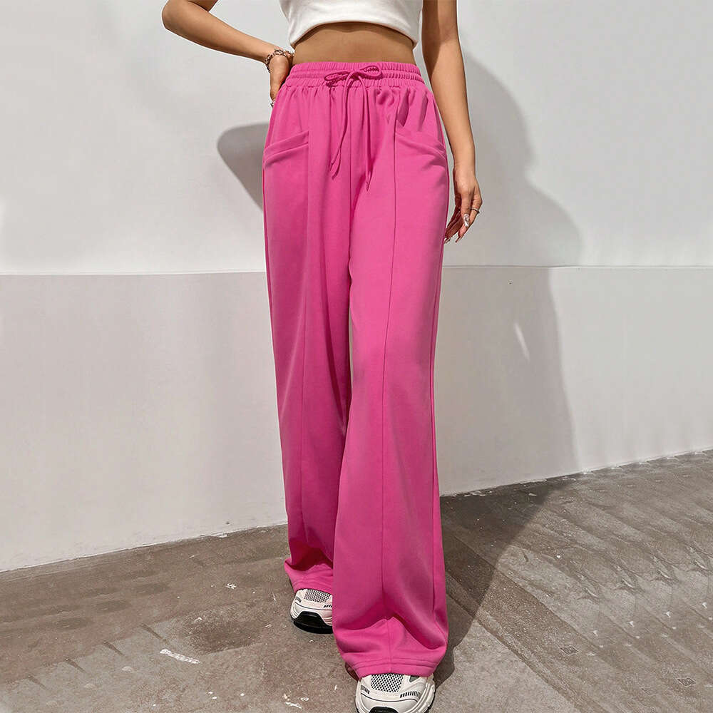 Sports For Women, Loose Fitting Slimming, Straight Casual High Waisted Wide Leg Pants, And Draped Sanitary Pants KLMY