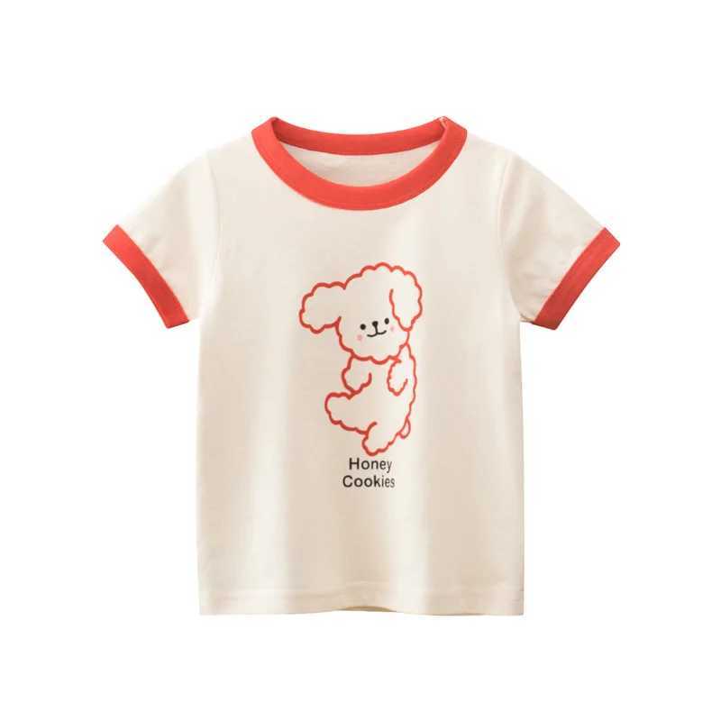 2025 Korean Summer Flower Short Sleeve T-shirts For Girls 2-8 Years Cotton Toddler Girl Tops Baby Girl Tees Clothes T250603