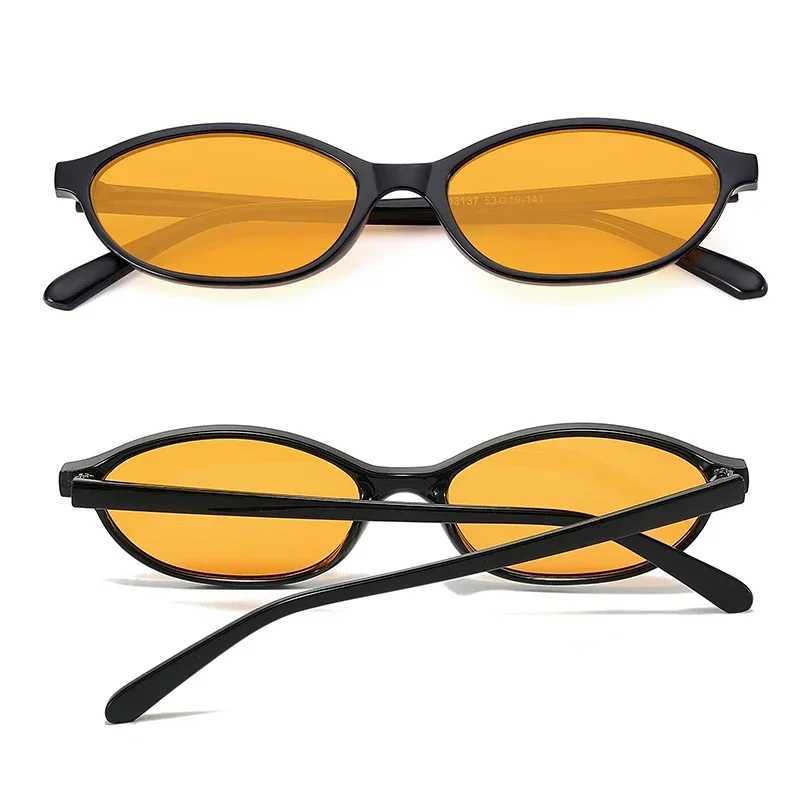 Sexy Small Oval Womens Sunglasses 2024 New Fashion Black Brown Sun Glasses Ladies Shades Trends Summer Unique Eyewear MenXJ250306