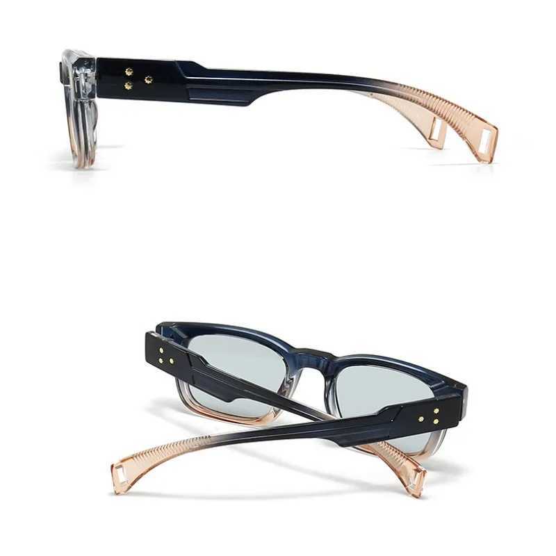 Fashion Brand Designer Gradient Shades UV400 Men Trending Rivets Punk Sun Glasses High Quality Women Retro Square SunglassesXJ250306