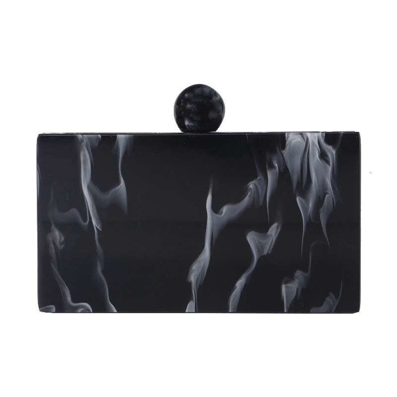 Ladies' New Marble Acrylic Fashionable Banquet And Wedding Bag Single Shoulder Diagonal Cross Bag Rhinestone Acrylic Clutch Clear Evening Bag For