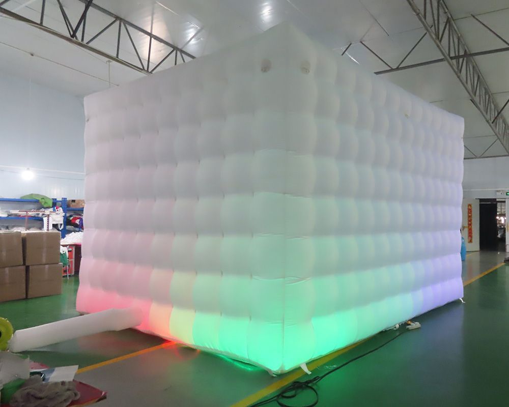 Free air ship to door,10mLx10mWx4.2mH (33x33x14ft) outdoor activities colorful LED lighting inflatable tent,white inflatable disco nightclub tent for 
