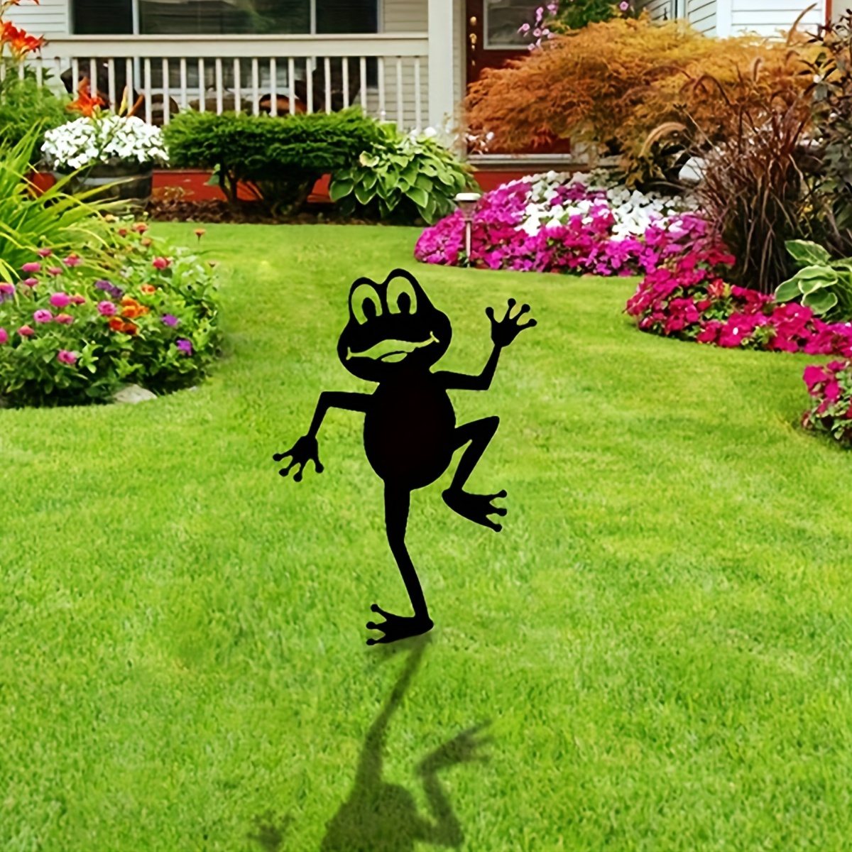 1 Piece Metal Frog Ground Plug Decorative Art Silhouette Garden Patio Decoration Garden Stake Figurine Unique Patio Art