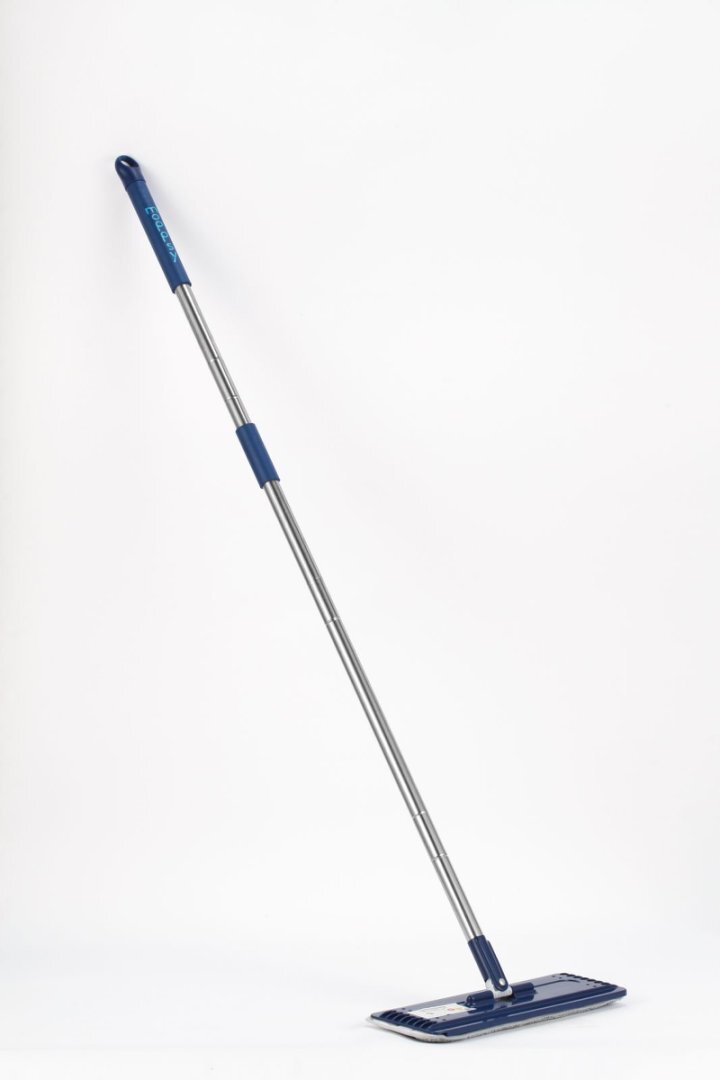 Durable Floor Mop System with Inbuilt Bucket Complete with Two Reusable Microfiber Pads