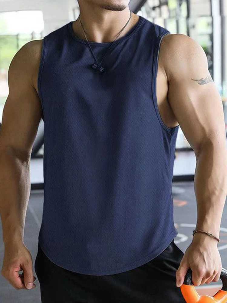13 Color Men Vests Summer Male O-Neck Sleeveless Solid Breathable Loose Tank Tops QDH-BX1T250318