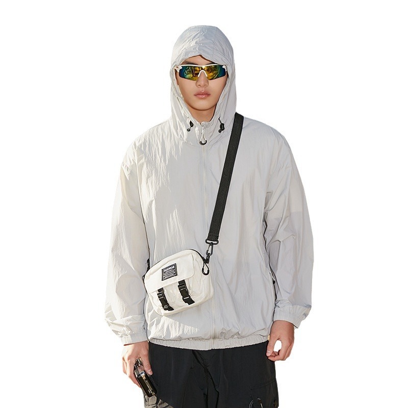 tracksuit Mountain style sun women, waterproof and UV resistant UPU50+sun protection clothing for men, loose fit hooded jacket, skin windbreaker
