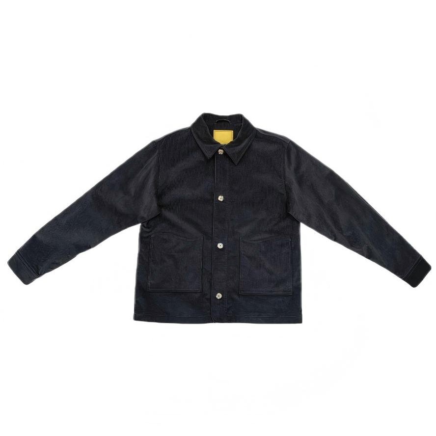 Men's Black Corduroy Jacket Spring Autumn Jacket with Internal drop pocket