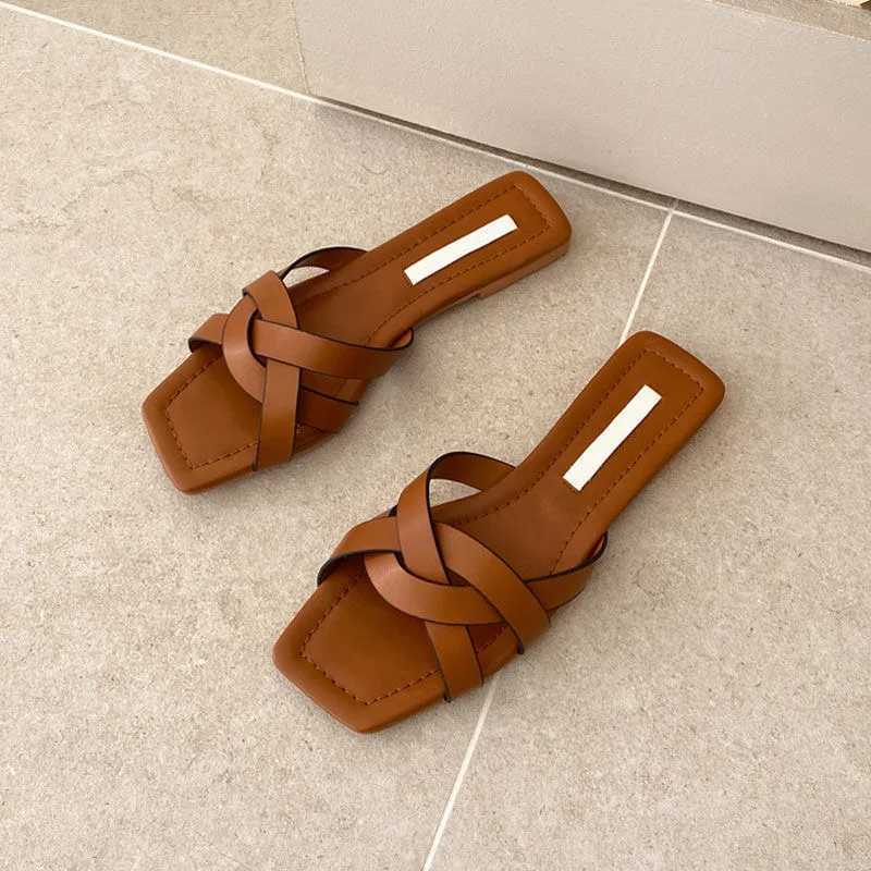 2023 Summer Flat Slippers for Wen Household N-slip Wens Shoes Low H Sandals Fi Soft Indoor Slippers Wen Y250306