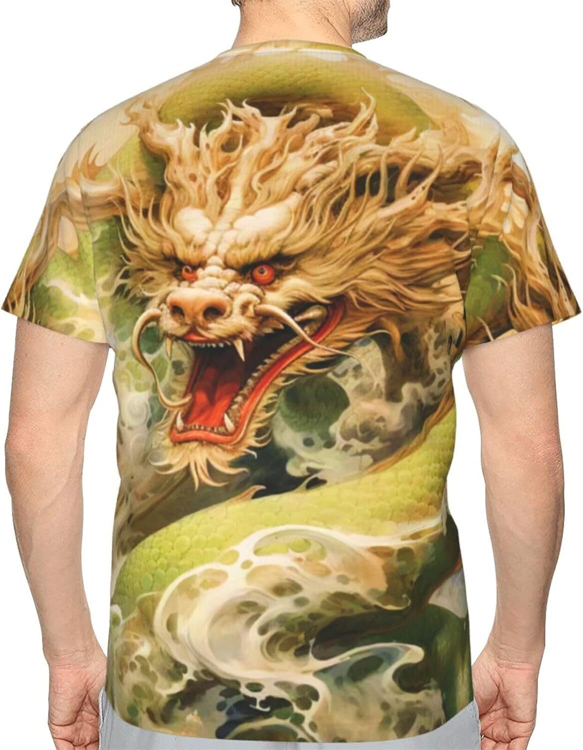 Mens T shirt Fantasy Dragon 3D Printed T-Shirt for Men and Women - Mythical Dragon Graphic Casual Trendy Crew Neck Tops Tee tee Casual tops summer clo