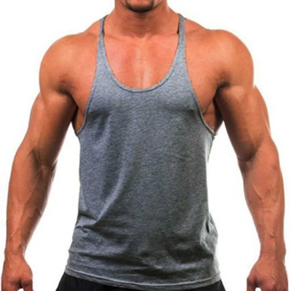 Brand New Plain Tank Top Men Bodybuilding Singlet Gyms Stringer Sleeveless Shirt Blank Fitness Clothing Sportwear Muscle VestT250318