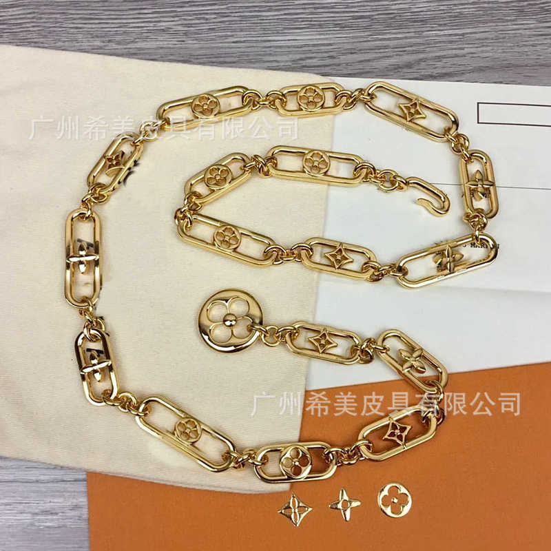 belts for women designer Trendy high-end four leaf clover hollow metal waist chain, luxury, skirt decoration, chain waist belt for women