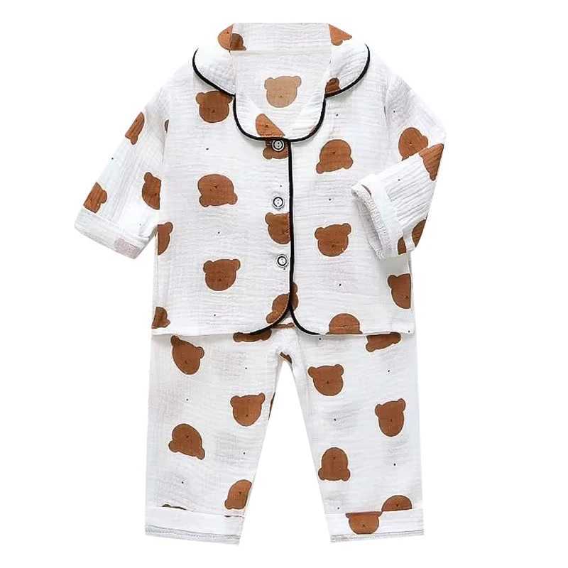 Summer New Cartoon Set Boys and Girls Casual Pajama Set Baby Silk Ice Short Sleeve Pajama M250306