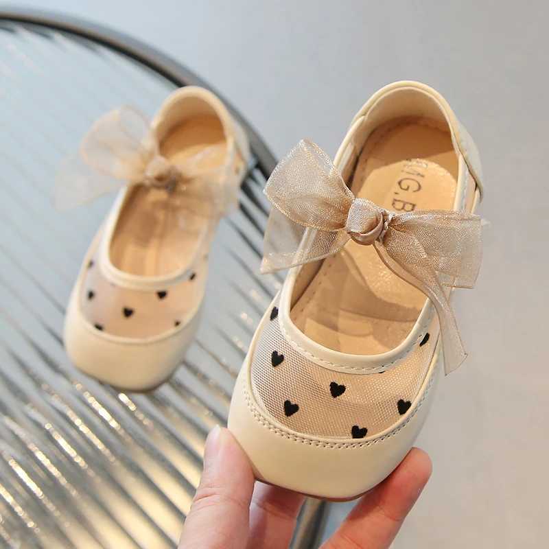 Little Girls Mary Janes Mesh Riband Square Toe Cute Children Flat Shoes 21-30 Toddler Autumn Three Colors Stylish Kids ShoeT250306