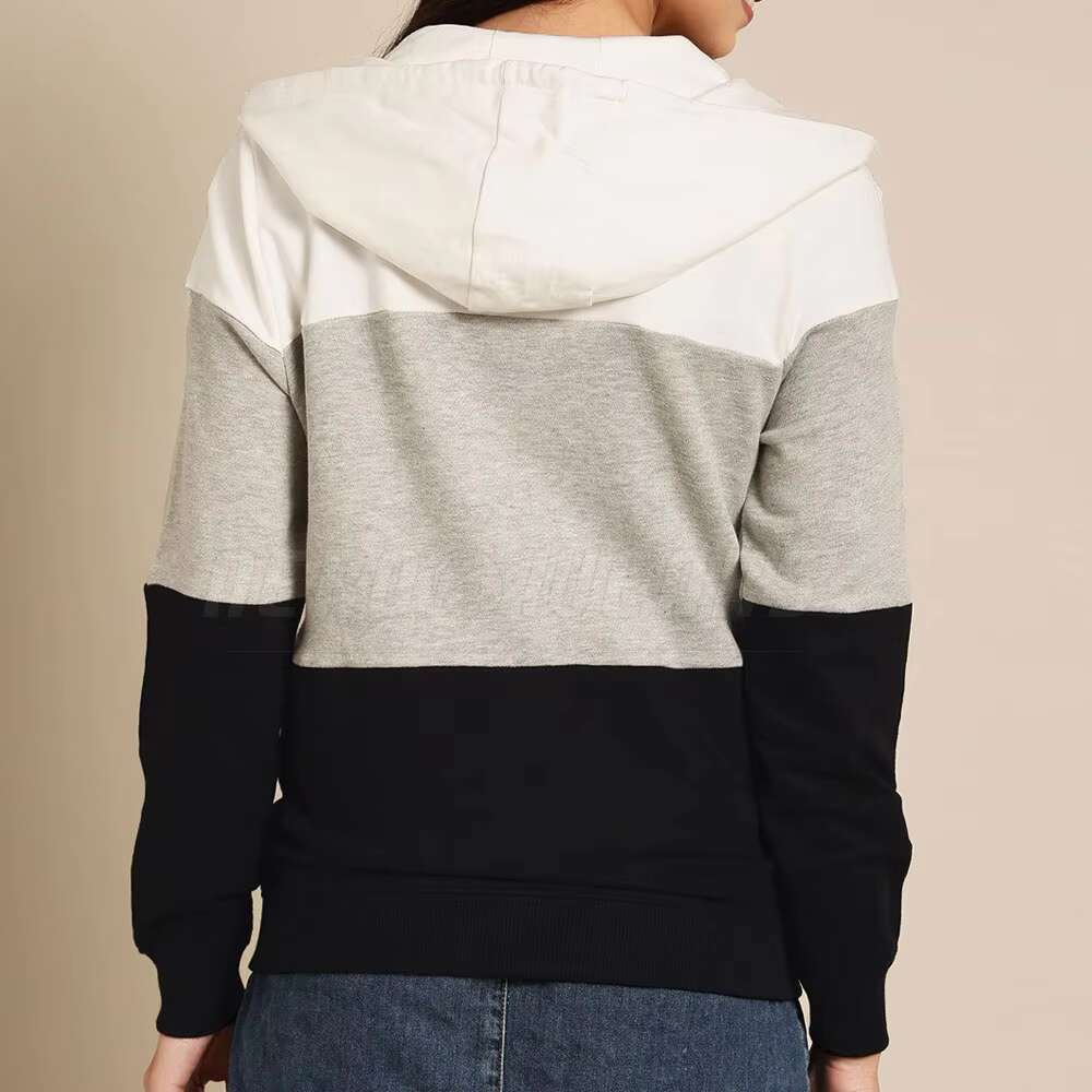 Long Sleeves Hot Sale High Quality Contrast Color Women Hoodies