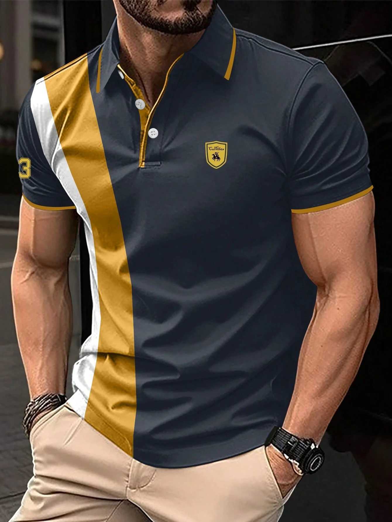New High-Quality Mens Polo Shirt Summer Fashion Business Mens Button Lapel Tee Commuting Versatile Solid Colour Mens Top X250306