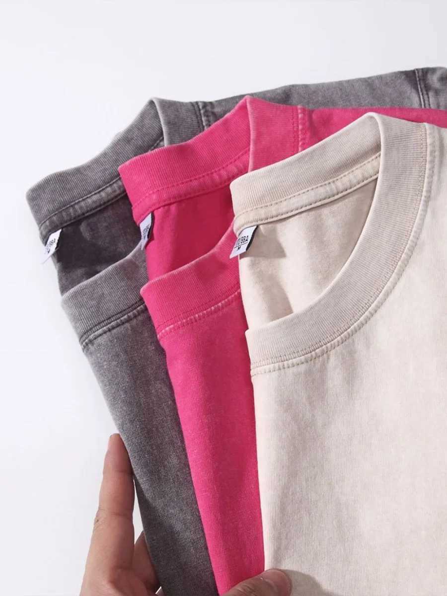 230Grams Cotton Vest Men Sleeveless T-shirt Washed Heavy and Old Shoulder Retro Loose Unisex Vintage TopsT250318