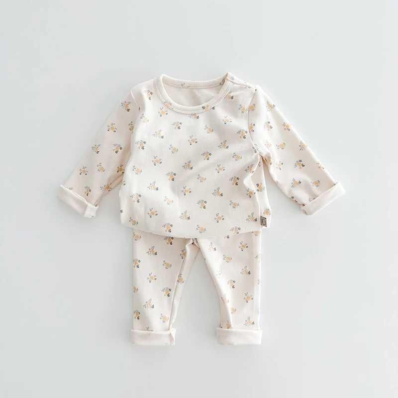 Kids Work Set Pure Cotton Cartoon Floral Boys Sleepwear Girls Loungewear Suit Children Sleep Set 1-6Y M250306