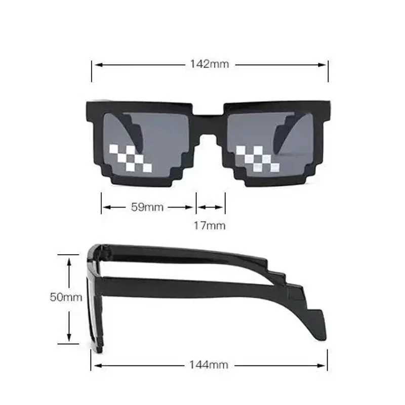 New fashion Sun Glasses Hot Sale Sunglasses Creeper Glasses Novelty Mosaic Funny Goggles Boys Girls Pixel EyewearXJ250306