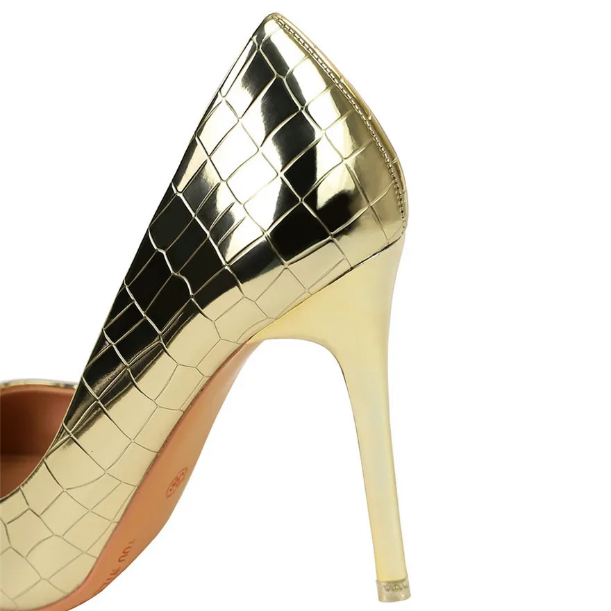 Big Size 34-43 Fashion Stone Pattern Leather Shoes For Women Office Pointed Toe High Heel Pumps Autumn Ladies Wedding Party 250306