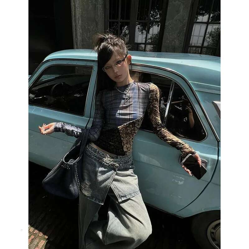 2024 Summer Women's Casual Blue Haruku Jeans Vintage Loose Fit Washed Pants Y2k Wide Leg Punk Baggy Pockets Denim Trouser