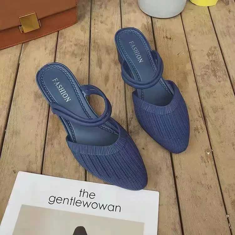Fiable Casual Womens Sandals Spring Summer Half Slippers Outdoor Wear PU Li PVC Sold Cfortable Ladies Slippers Y250306