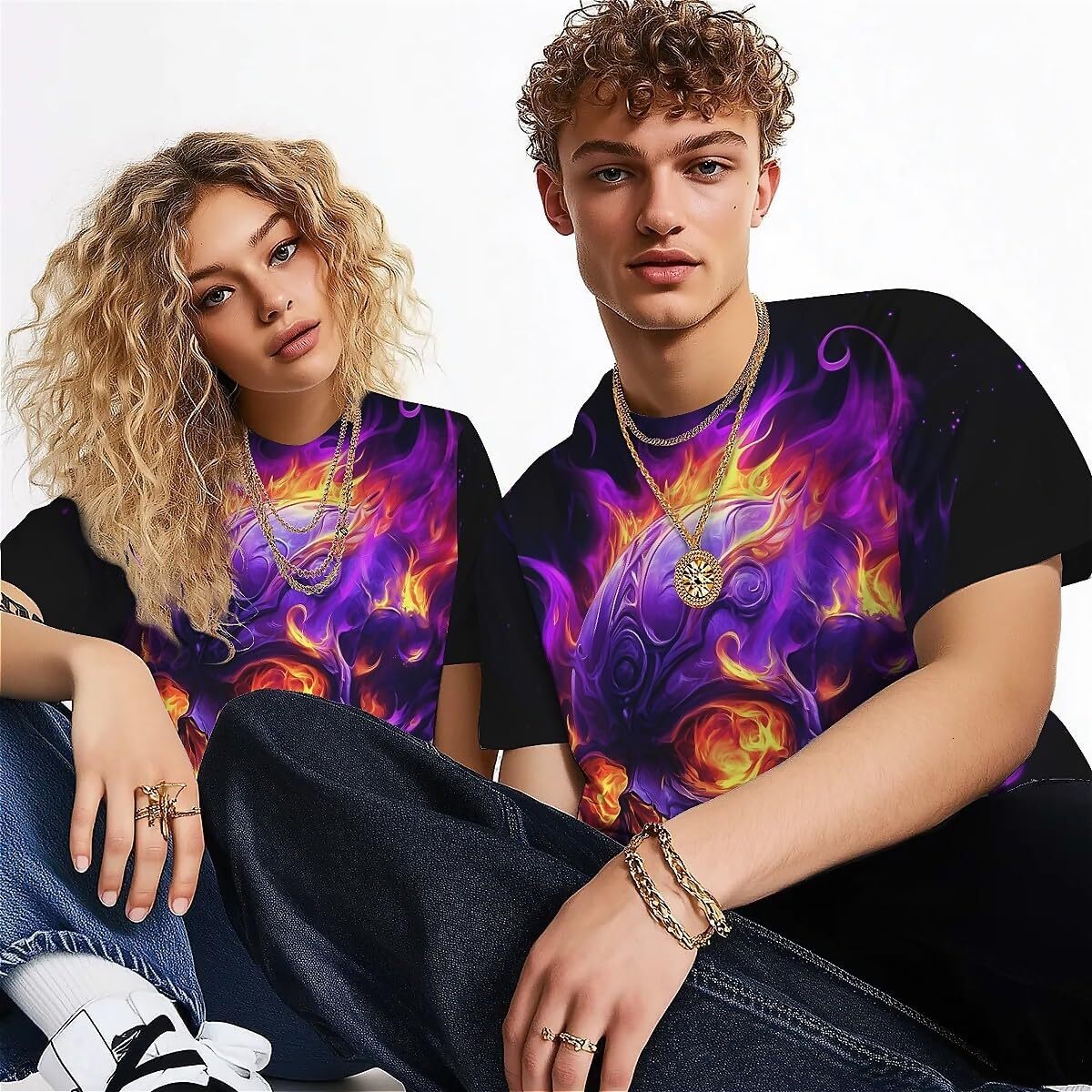 Mens T shirt American Flag Skulll 3D Print Cool T Shirts Graphic Casual Summer Short Sleeve Novelty T-Shirt for Men Women tee Casual tops summer cloth