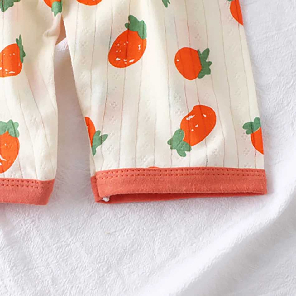 Summer Kids Cotton Long Sleeve and Pants Pajamas Set Soft Breathable Baby Sleepwear Cartoon Bear AC Room Wear Boys Girls Clothes M250306